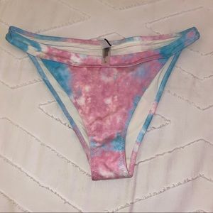 Tie die bikini bottoms from solid and stripe